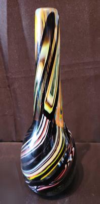 STRIPED ART GLASS VASE