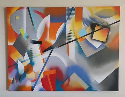 ABSTRACT SPRAY PAINT PAINTING BY DAVID MACINNES