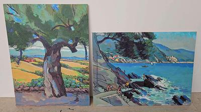 BEACH AT RAPALLO 1994 AND THE 400 YEAR OLD FIG TREE 2000