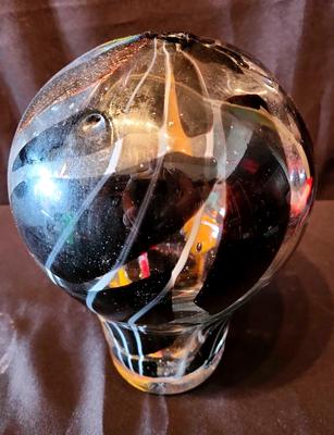 BLACK DOME-LIKE GLASS ART
