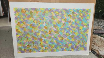 ABSTRACT COLORFUL SPLATTER PAINTING BY DAVID MACINNES