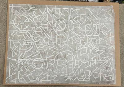 UNIQUE ALIEN-LIKE SYMBOLS PAINTING