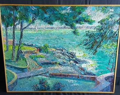 "COUPLE ON THE SHORE" ORIGINAL PAINTING BY DAVID MACINNES