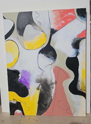 STUDY IN BLACK AND ORANGE 2017 ORIGINAL PAINTING