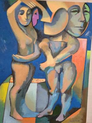 ABSTRACT HUMAN FIGURES SIGNED BY DAVID MAC INNES