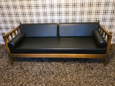 Sale Photo Thumbnail #61: Vintage Black Leather Daybed