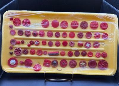 Large Lot Lot Of Vintage Red Plastic Buttons
Lot #: 92