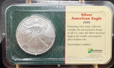 2005 American Silver Eagle 1 Oz 999 Silver Coin
Lot #: 11