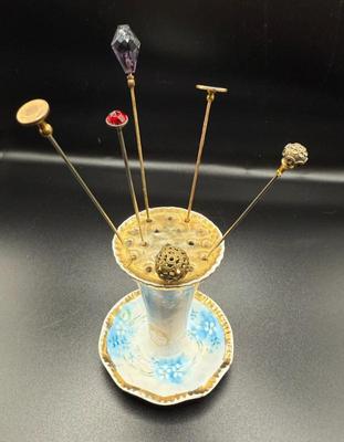 Lot (6) Vintage / Antique Hat Pins - Enameled, Gold-toned & Glass Stones
Lot #: 60