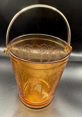 Vintage Amber Depression Glass Ice Bucket W/Metal Handle
Lot #: 88