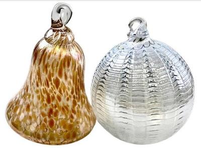 Sale Photo Thumbnail #54: Hand Blown Artisan Glass Christmas Bell & Ball - Lovely Quality