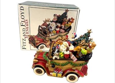 Sale Photo Thumbnail #68: Fitz & Floyd Musical Christmas Tabletop Decor With Box