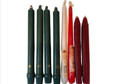 Sale Photo Thumbnail #77: New! Unused! Assorted Taper Candles Including Cape Cod, Handmade Bees-Wax, & Old Harbor