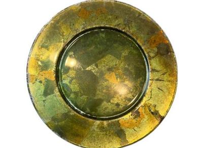 Sale Photo Thumbnail #96: Decorative Glass 12" Iridescent Design Serving Plate Charger