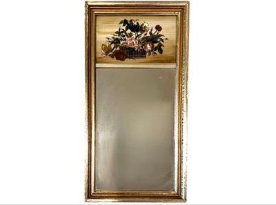 Sale Photo Thumbnail #26: Federal Style Gold Leaf Mirror Featuring Eglomise Painting