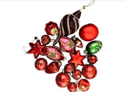 Sale Photo Thumbnail #60: Collection Of Glass Christmas Ornaments