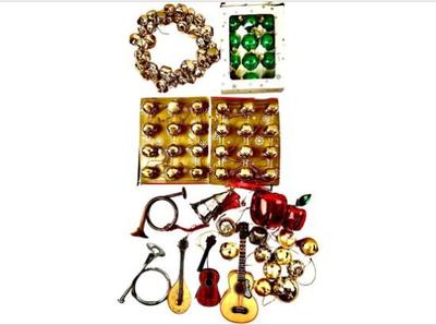 Sale Photo Thumbnail #165: Collection Of Christmas Ornaments - Instruments, Bells, & More!
