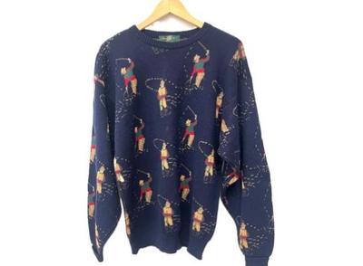 Sale Photo Thumbnail #193: Vintage Orvis Fly Fishing Men's Size L Blue Cotton Pullover Sweater