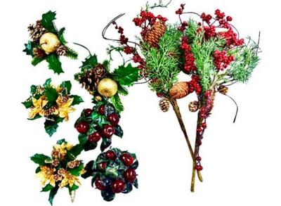 Sale Photo Thumbnail #44: Faux Floral Christmas Decor, Candle Bobeches, & Greenery