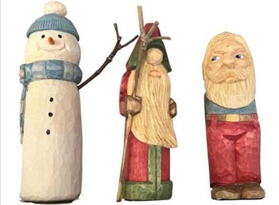 Sale Photo Thumbnail #158: Hand Carved Christmas Figures - Signed "DJT"