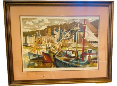 Sale Photo Thumbnail #22: Signed "Leon Char" Artist's Proof Lithograph - Signed Lower Right & "E.A" Lower Left - Framed & Matted