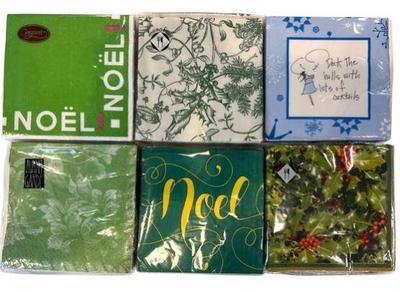 Sale Photo Thumbnail #197: New! Holiday Cocktail Napkins - Signed "Caspari", "Avante Garde", "Mesafina", & More!