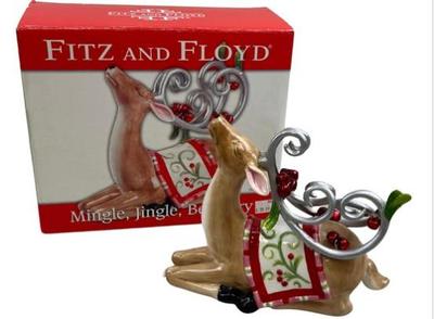 Sale Photo Thumbnail #154: Fitz & Floyd Porcelain Reindeer - Appears New & Unused - With Original Box & Packaging