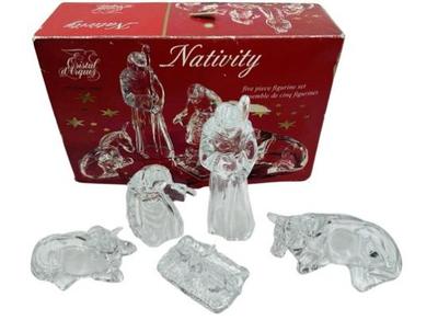 Sale Photo Thumbnail #161: Cristal D'Arques France Nativity Crystal Five Piece Set With Box