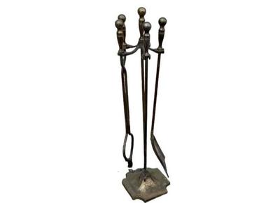 Sale Photo Thumbnail #21: Brass Andiron Set