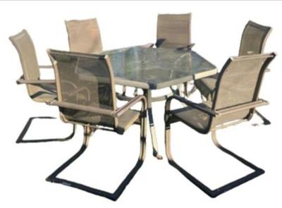 Sale Photo Thumbnail #17: Outdoor Table With Plexiglass Top And 6 Chairs