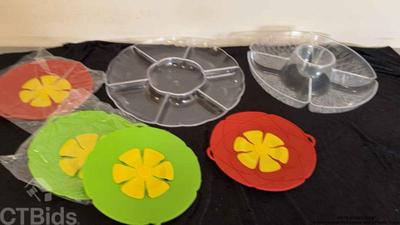 4 color splash pot covers and 2 plastic trays ctorrtx