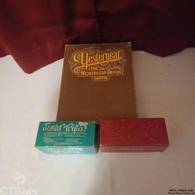 Three piece trivia lot ctorrtx