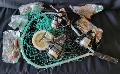 ASSORTED FISHING REELS WITH ACCESSORIES 