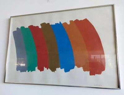 COLORFUL PAINT STRIPES 1974 ORIGINAL SIGNED BY DAVID MACINNES