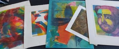 "YOUNG MAN WITH BEARD" AND ABSTRACTS BY DAVID MACINNES 