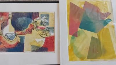 ORIGINAL ARTWORK "STUDIO TABLETOPS II" AND "CLOCKWISE" BY DAVID MACINNES