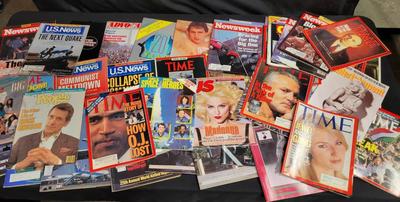 LARGE MYSTERY LOT OF TIME, PEOPLE, AND TRAVEL MAGAZINES 
