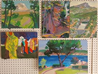 FIVE ORIGINAL EUROPEAN LANDSCAPE PAINTINGS BY DAVID MACINNES