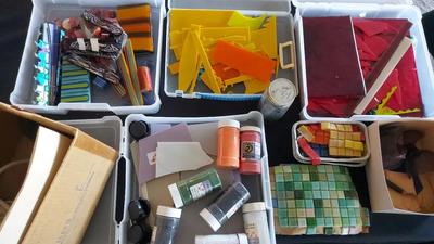 MYSTERY LOT OF ART GLASS SUPPLIES 2