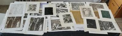 HUGE COLLECTION OF BLACK AND WHITE ETCHINGS AND PRINTS BY MARGARET MACINNES