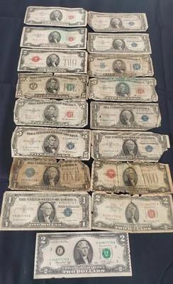 ONE, TWO, AND FIVE-DOLLAR BILLS