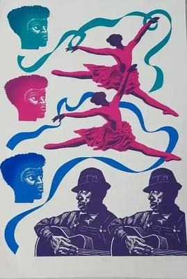 "FIESTA" NUMBERED SCREENPRINT BY ELIZABETH CATLETT