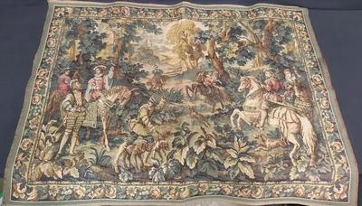 "EMPEROR MAXIMILIAN'S HUNT" VINTAGE WOOL TAPESTRY 