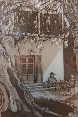 "DAVID AND MARGARET IN TUSCANY" PRINT BY MARGARET WORKS