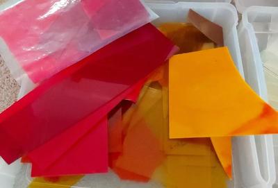 MYSTERY LOT OF ART GLASS SUPPLIES 1