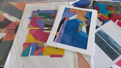 GIANT LOT OF ABSTRACT ART AND PRINTS BY DAVID MACINNES 