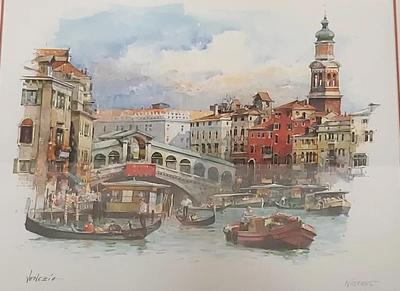 FOUR VENEZIA WATERCOLOR PRINTS BY DETLEV NITSCHKE
