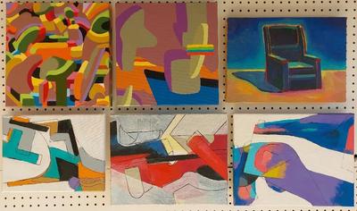 SIX BOLD AND BRIGHT ABSTRACT PAINTINGS BY DAVID MACINNES