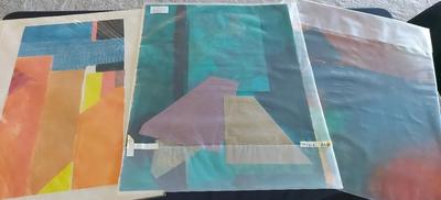 "BLUE COLLAGE" AND MORE LARGE PRINTS BY ARTIST DAVID MACINNES 