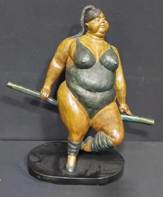 "LA GIMNASTA" BRONZE SCULPTURE BY BRUNO LUNA